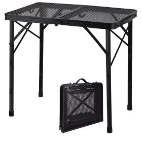 Camping Table, Folding Grill Table 2Ft, Portable Outdoor BBQ & Picnic Table, Easy Storage, Black