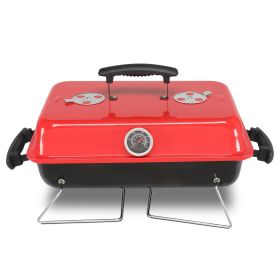 Portable Charcoal Grill, Tabletop Outdoor Barbecue Smoker, Small BBQ Grill for Outdoor Cooking Backyard Camping Picnics Beach