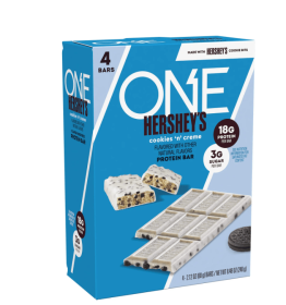 ONE x Hershey Cookies n Creme Protein Bar, 18g Protein, 4 Count