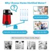 1.1Gal Water Distiller, 0.3Gal/H, 750W Distilled Water Maker Machine 0-99H Timing Dual Temp Display