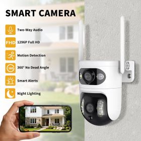 Dual eye gun ball linkage monitoring camera, panoramic+detail dual camera, high-definition security more comprehensive (title: default title)